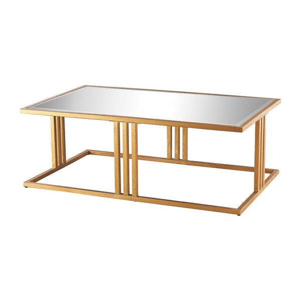 Dimond Home Andy Coffee Table In Gold Leaf And Clear Mirror | Modishstore | Coffee Tables