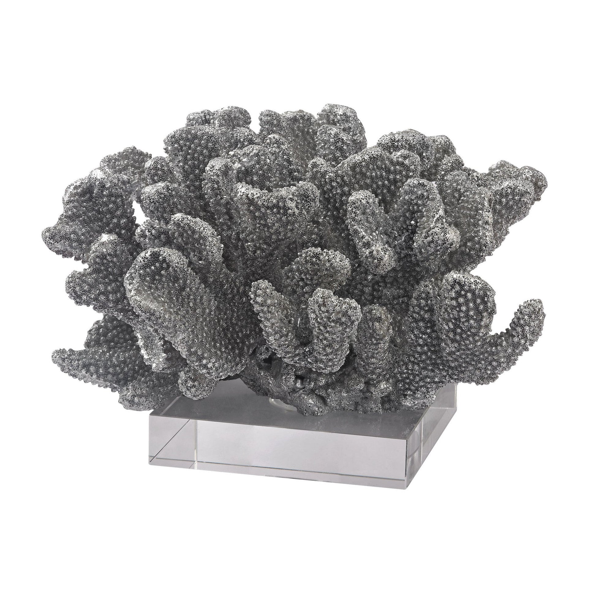 Sterling Industries Silver Coral On Acrylic Base | Modishstore | Home Accents