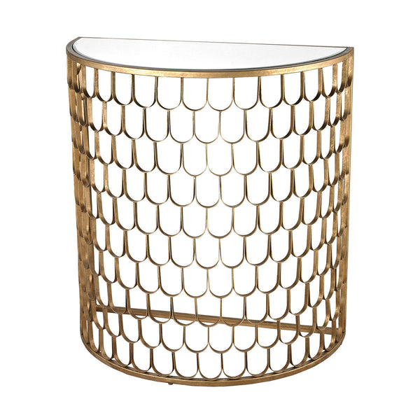 Dimond Home Fish Scale Demi Lune | Modishstore | Console Tables