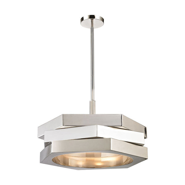 Dimond Lighting Facet 3 Light Pendant In Polished Nickel | Modishstore | Pendant Lamps