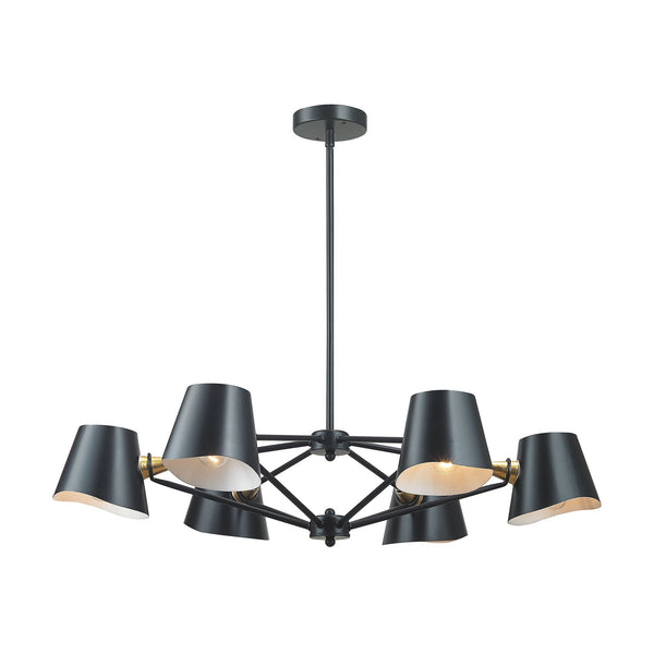 Dimond Lighting Webre 6 Light Chandelier In Matte Black And Gold Leaf | Modishstore | Chandeliers