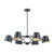 Dimond Lighting Webre 6 Light Chandelier In Matte Black And Gold Leaf | Modishstore | Chandeliers