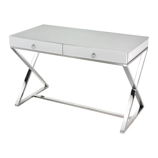 Dimond Home White Glass Desk | Modishstore | Desks
