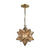 Sterling Industries Sirius Gold 10-Inch Metal Pendant with Antiqued Mercury Glass | Modishstore | Pendant Lamps
