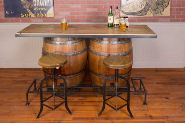 Napa East Double Wine Barrel Bar