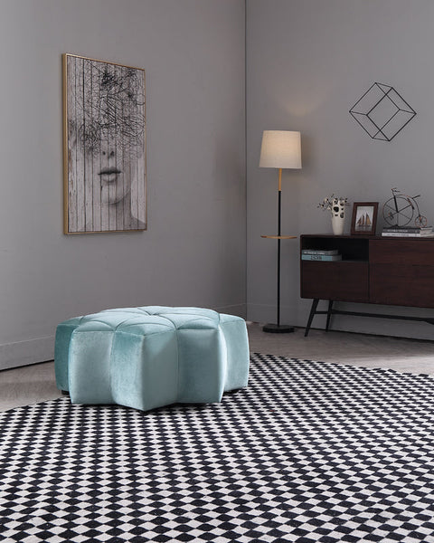 Vig Furniture Divani Casa Colette Modern Blue Velvet Star Ottoman | Modishstore | Ottomans