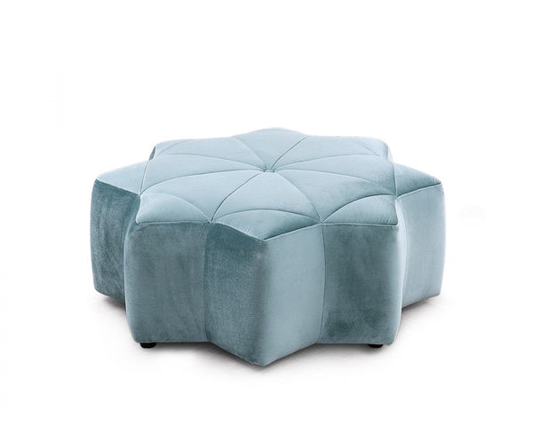 Vig Furniture Divani Casa Colette Modern Blue Velvet Star Ottoman | Modishstore | Ottomans-5