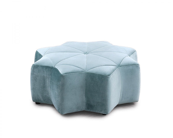 Vig Furniture Divani Casa Colette Modern Blue Velvet Star Ottoman | Modishstore | Ottomans-6