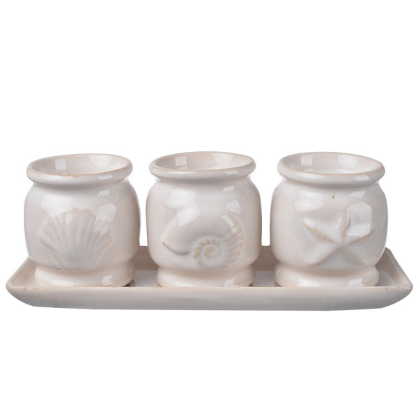 A&B Home Three-Cup Tealight Holder & Tray - Set Of 4
