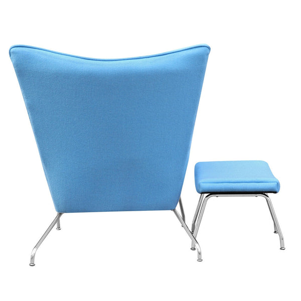 Fine Mod Imports Wing Chair and Ottoman in Wool | Armchairs | Modishstore-6