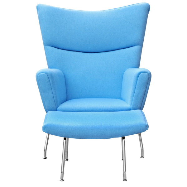 Fine Mod Imports Wing Chair and Ottoman in Wool | Armchairs | Modishstore-7