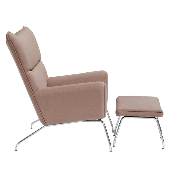 Fine Mod Imports Wing Chair and Ottoman in Wool | Armchairs | Modishstore-11