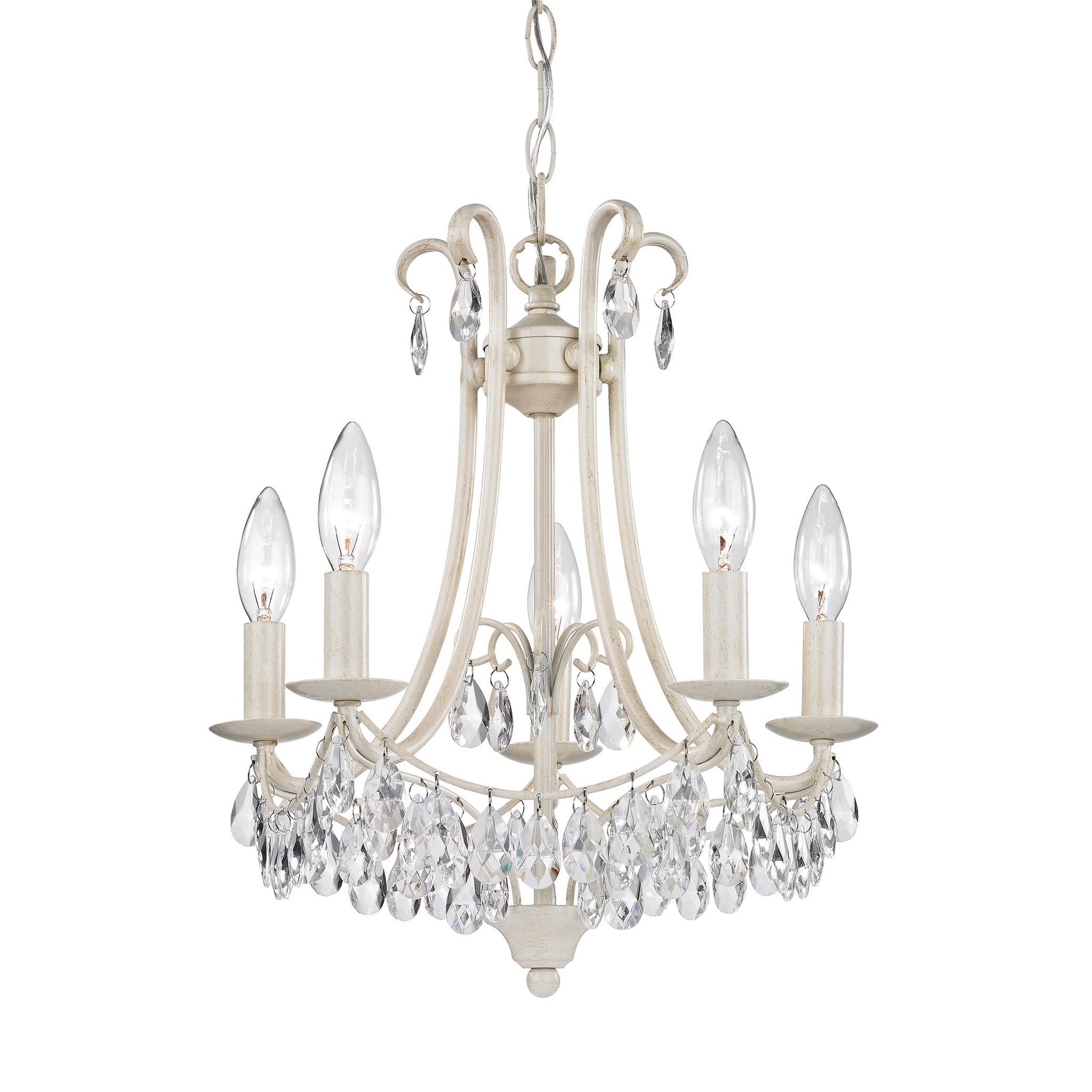 Sterling Industries Mini Chandelier In Antique Cream And Clear | Modishstore | Chandeliers