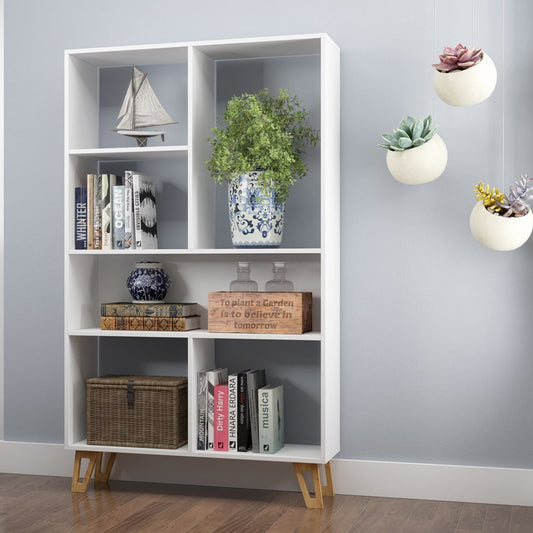 Manhattan Comfort Doris 6-Shelf Mid Century Bookcase | Bookcases | Modishstore