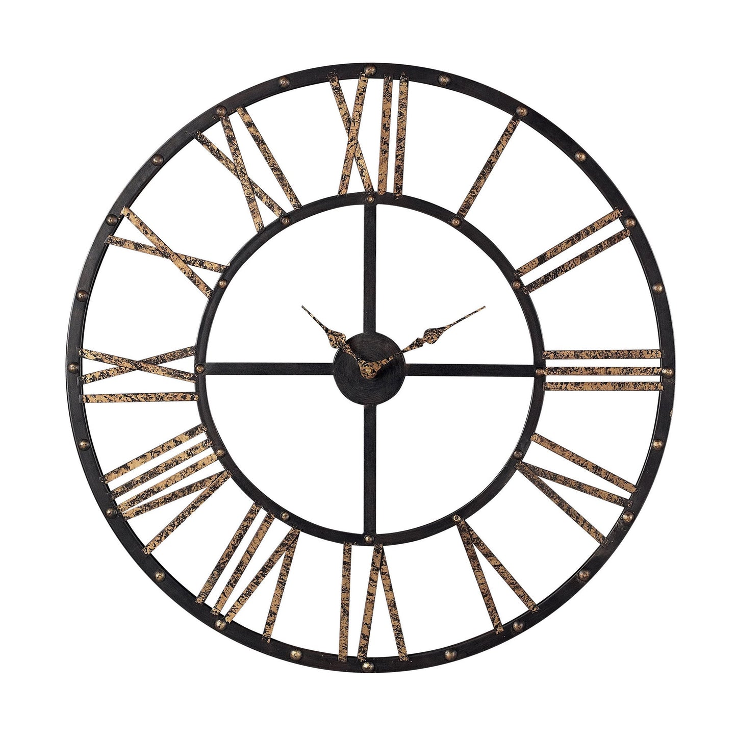 Sterling Industries Metal Framed Roman Numeral Open Back Wall Clock | Modishstore | Clocks