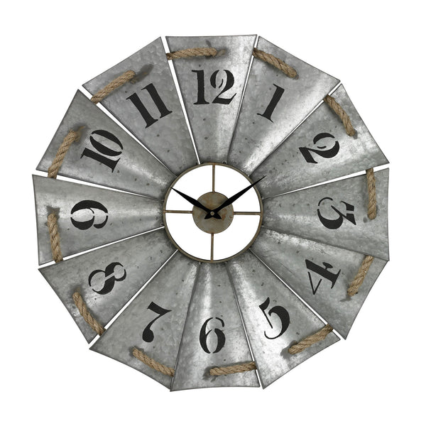 Sterling Industries Aluminum And Rope Wall Clock | Modishstore | Clocks