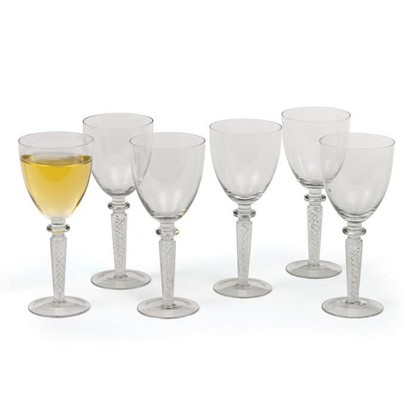 Set Of Six Coil White Wine Glasses by GO Home