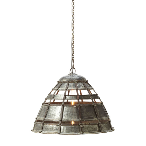 Dimond Home Colossal Fortress 1 Light Pendant In Distressed Silver | Modishstore | Pendant Lamps