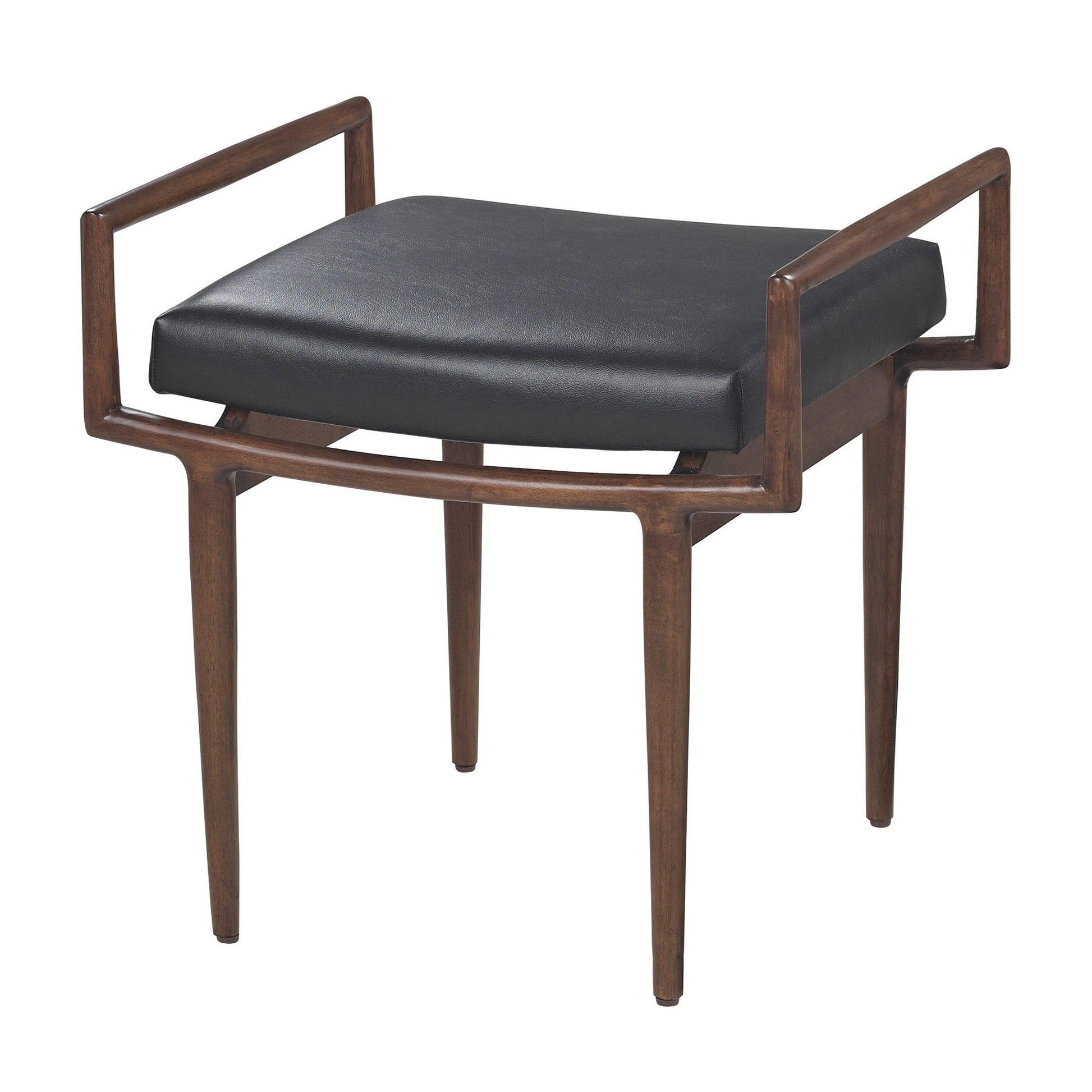 Sterling Industries Blackinton Mid-Century Ottoman In Dark Cherry And Black | Modishstore | Ottomans