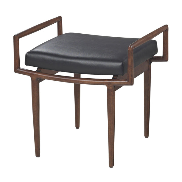 Sterling Industries Blackinton Mid-Century Ottoman In Dark Cherry And Black | Modishstore | Ottomans