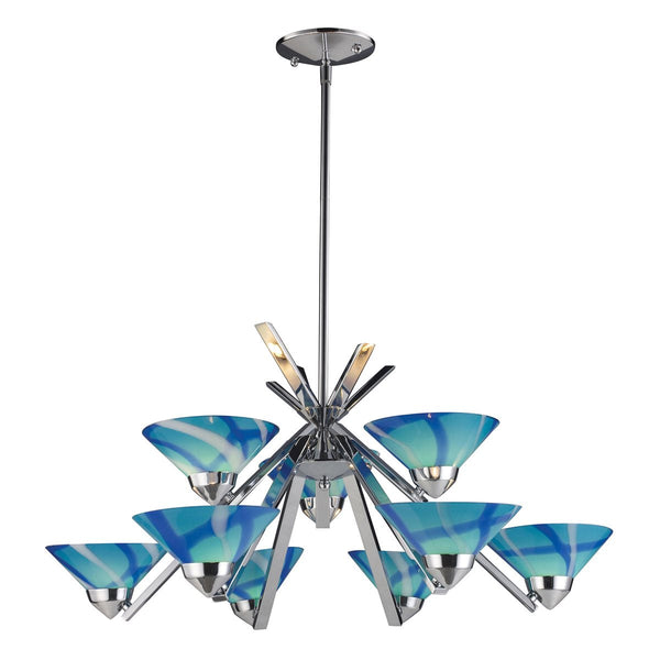 ELK Lighting Refraction Carribean Glass Chandelier -  1475/76CAR-2