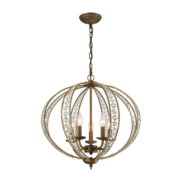 ELK Lighting Elizabethan 5 Light Chandelier In Dark Bronze - 15965/5 | Modishstore | Chandeliers