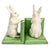 HomArt Bunny Bookends - Cast Iron - White-2