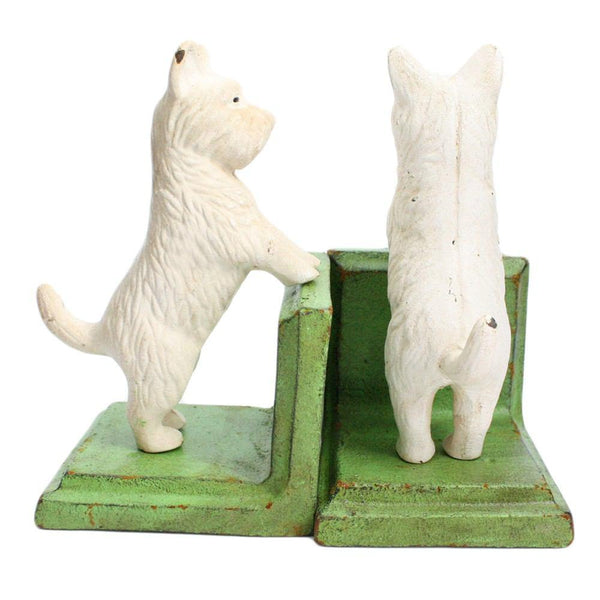 HomArt Standing Westie Bookend - Cast Iron - White-2