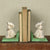 HomArt White Puppy Bookends - Cast Iron - White - Feature Image | Modishstore | Bookends