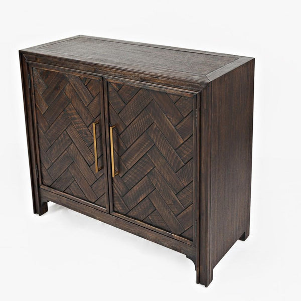 Jofran Gramercy Dark Chevron 2 Door Accent Cabinet