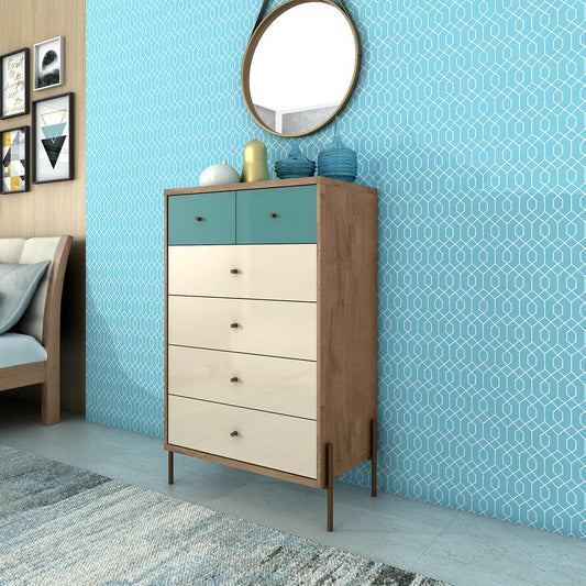 Manhattan Comfort Joy 48.43" Tall Dresser with 6 Full Extension Drawers | Dressers | Modishstore