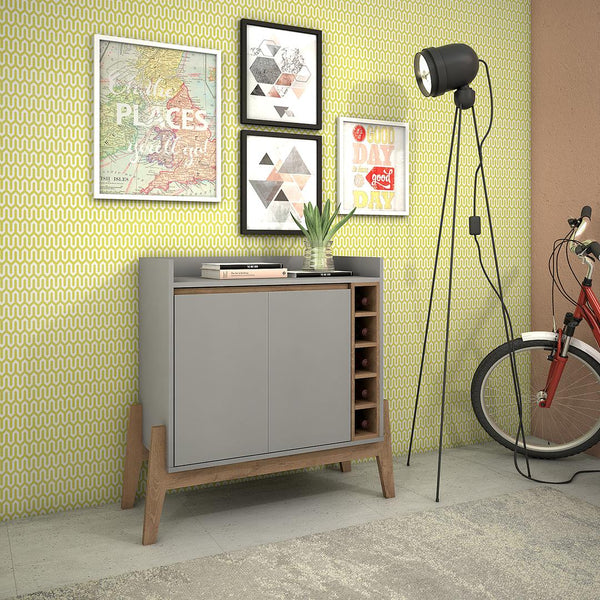 Manhattan Comfort Essence 5-Bottle Wine Buffet Stand | Sideboards | Modishstore