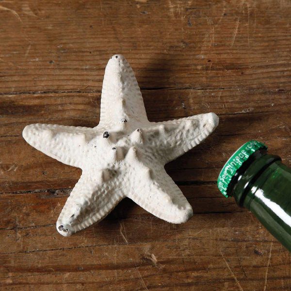 HomArt Starfish Bottle Opener - Antique White - Set of 6 - Feature Image | Modishstore | Wine & Bar Accessories