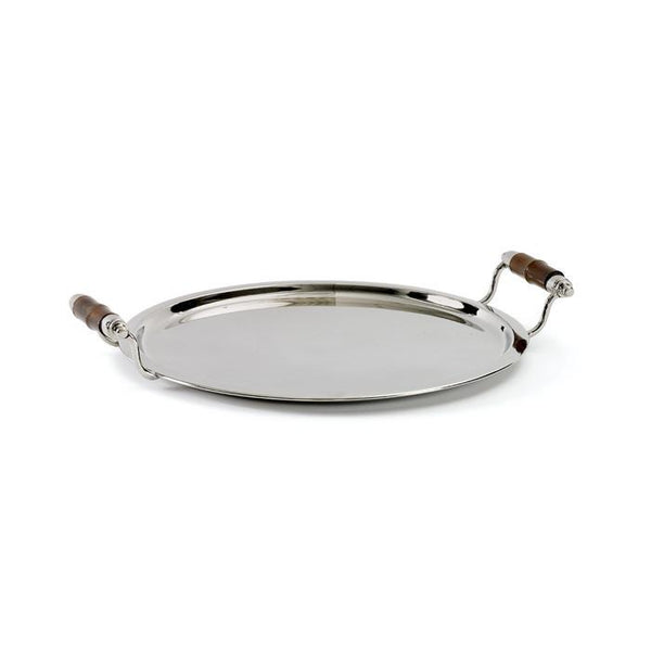 Bamboo Handled Round Tray by GO Home