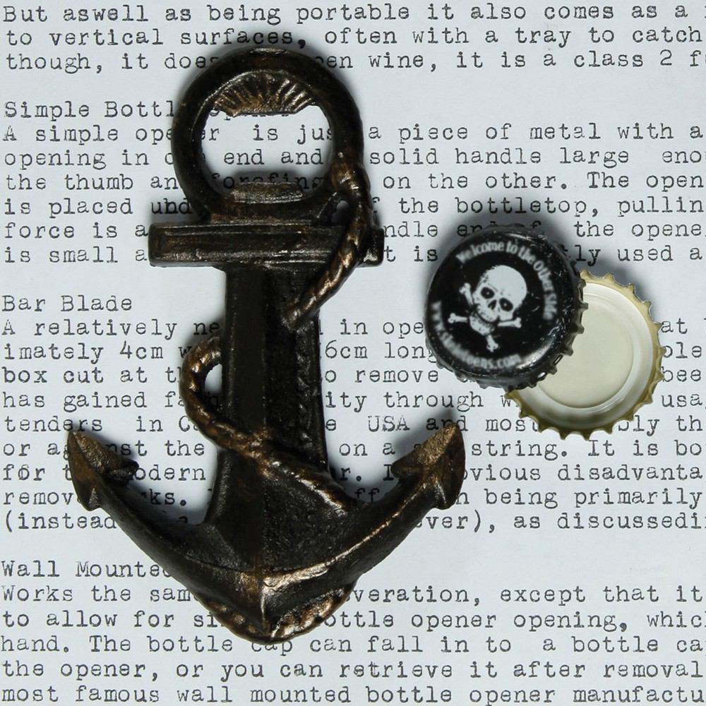 HomArt Anchor Bottle Opener - Natural - Set of 6 - Feature Image | Modishstore | Wine & Bar Accessories