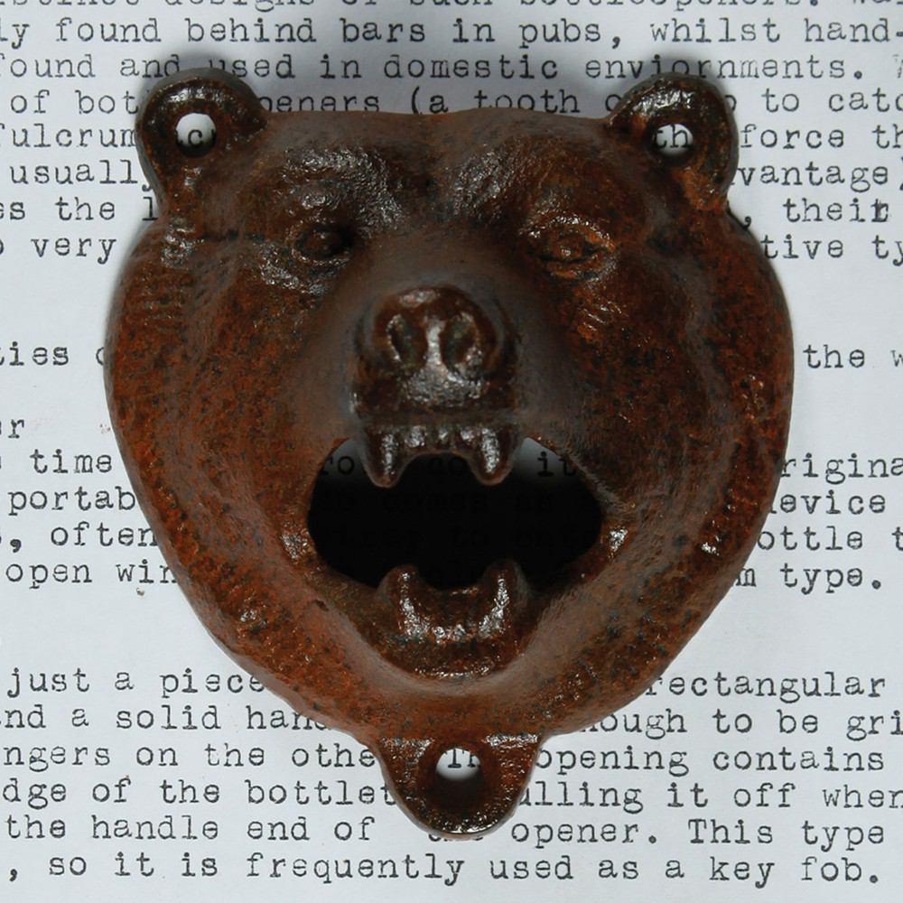 HomArt Bear Bottle Opener - Rust - Set of 6 - Feature Image | Modishstore | Wine & Bar Accessories