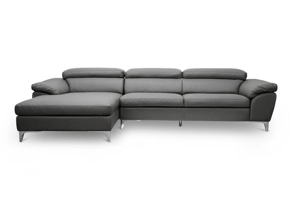 Baxton Studio Voight Gray Modern Sectional Sofa | Modishstore | Sofas