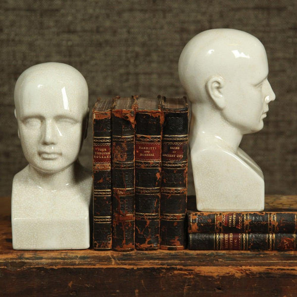 HomArt Phrenology Head - Ceramic - Small - Natural - Set of 4 - Feature Image | Modishstore | Home Accents