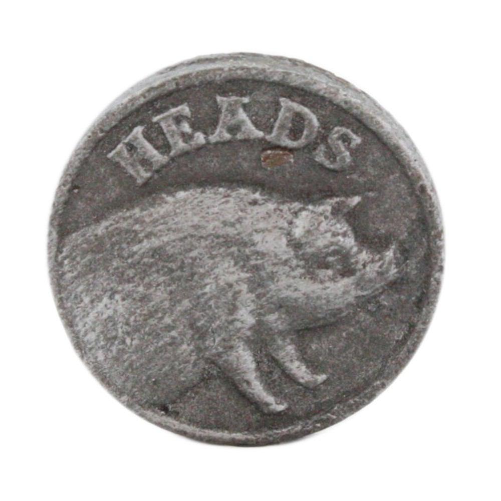 HomArt Heads or Tails Coin - Cast Iron - Antique Silver - Set of 12-2