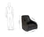Black Contemporary Style Leather Chair by GO Home