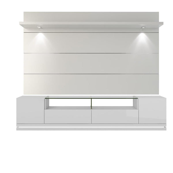 Manhattan Comfort Vanderbilt TV Stand and Cabrini 2.2 Floating Wall TV Panel with LED Lights | TV Panels | Modishstore-3
