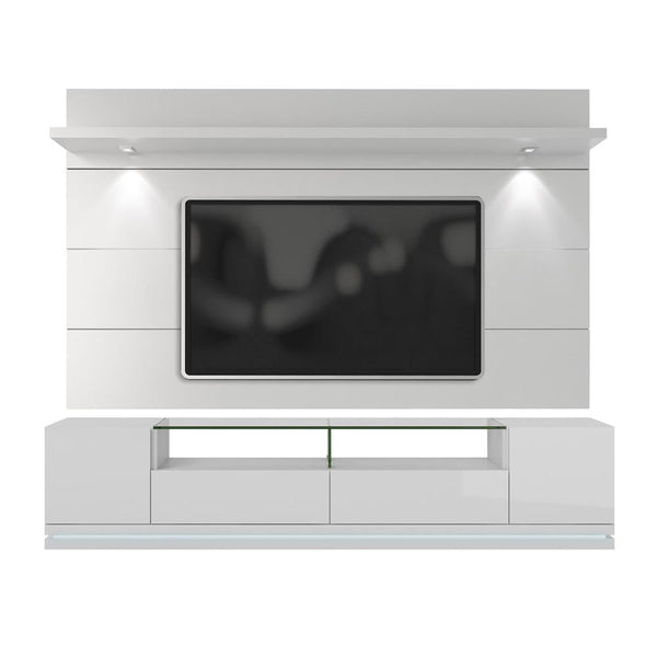 Manhattan Comfort Vanderbilt TV Stand and Cabrini 2.2 Floating Wall TV Panel with LED Lights | TV Panels | Modishstore-2