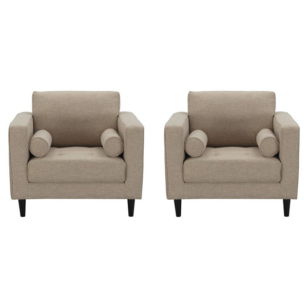 Manhattan Comfort Arthur 2-Piece Tweed Armchairs | Armchairs | Modishstore