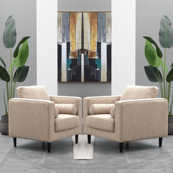 Manhattan Comfort Arthur 2-Piece Tweed Armchairs | Armchairs | Modishstore-3