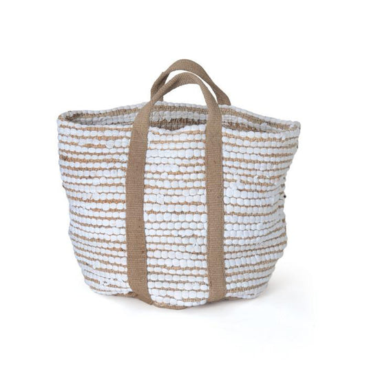 White Hemp & Cotton Basket by GO Home