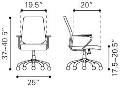 Zuo Enterprise Low Back Office Chair | Office Chairs | Modishstore-7