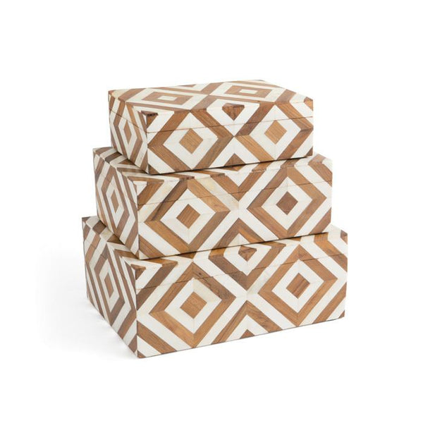 Set of Three Hartwick Bone Box by GO Home