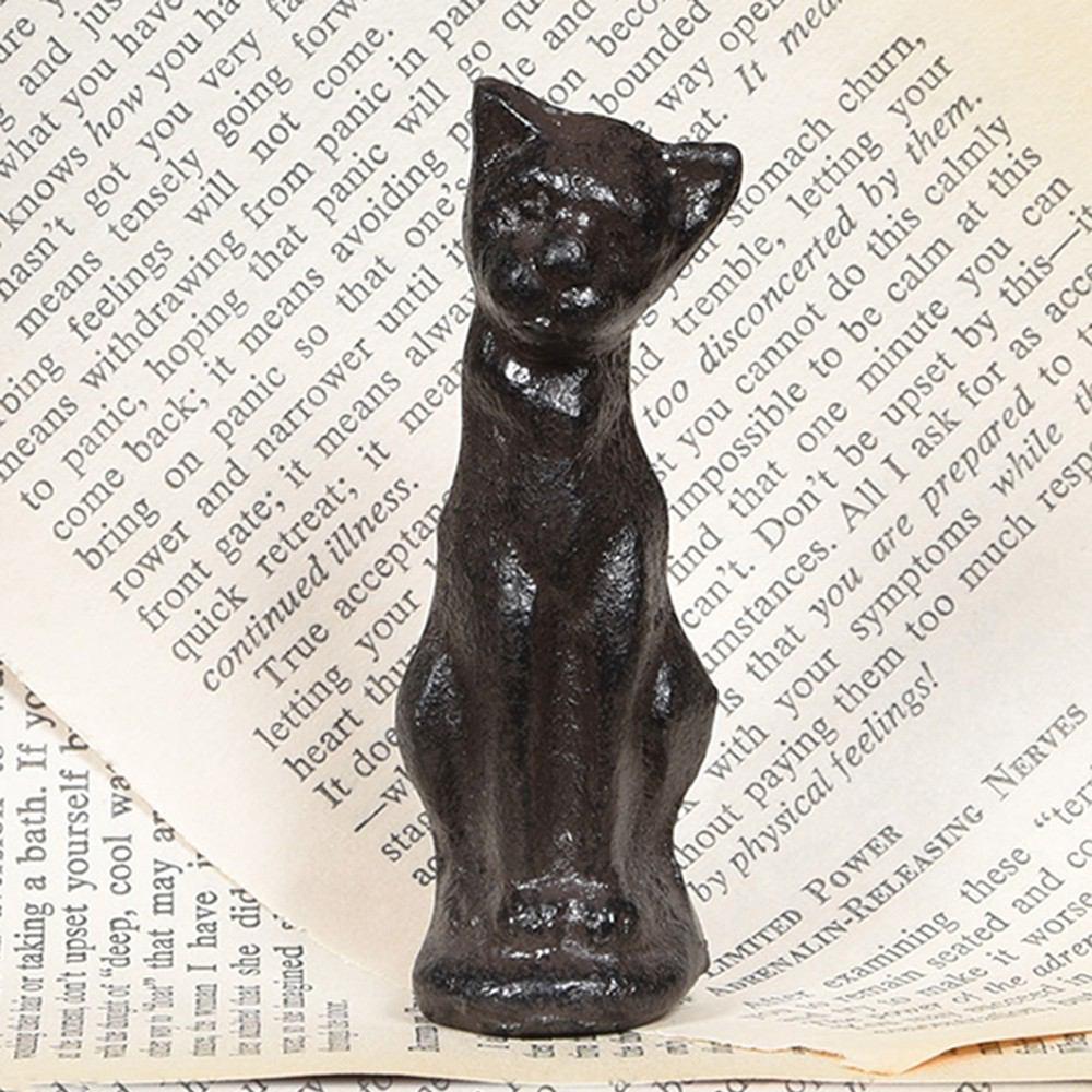 HomArt Cinder the Sitting Cat - Cast Iron - Brown - Set of 12 - Feature Image | Modishstore | Animals & Pets