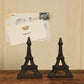 HomArt Eiffel Tower Place Card Holder - Cast Iron - Brown - Set of 8-4