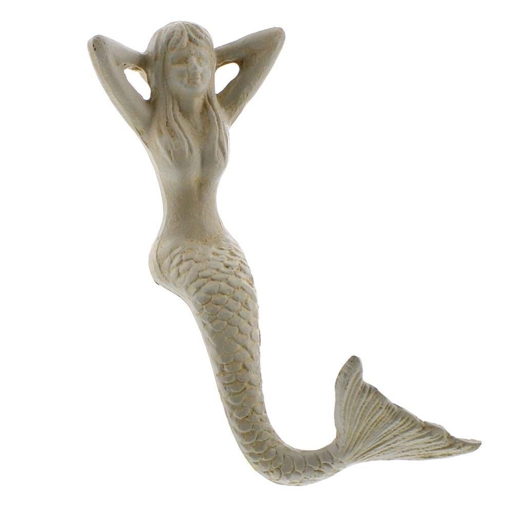 HomArt Mermaid Stocking Holder - Cast Iron - Antique White - Set of 4-2